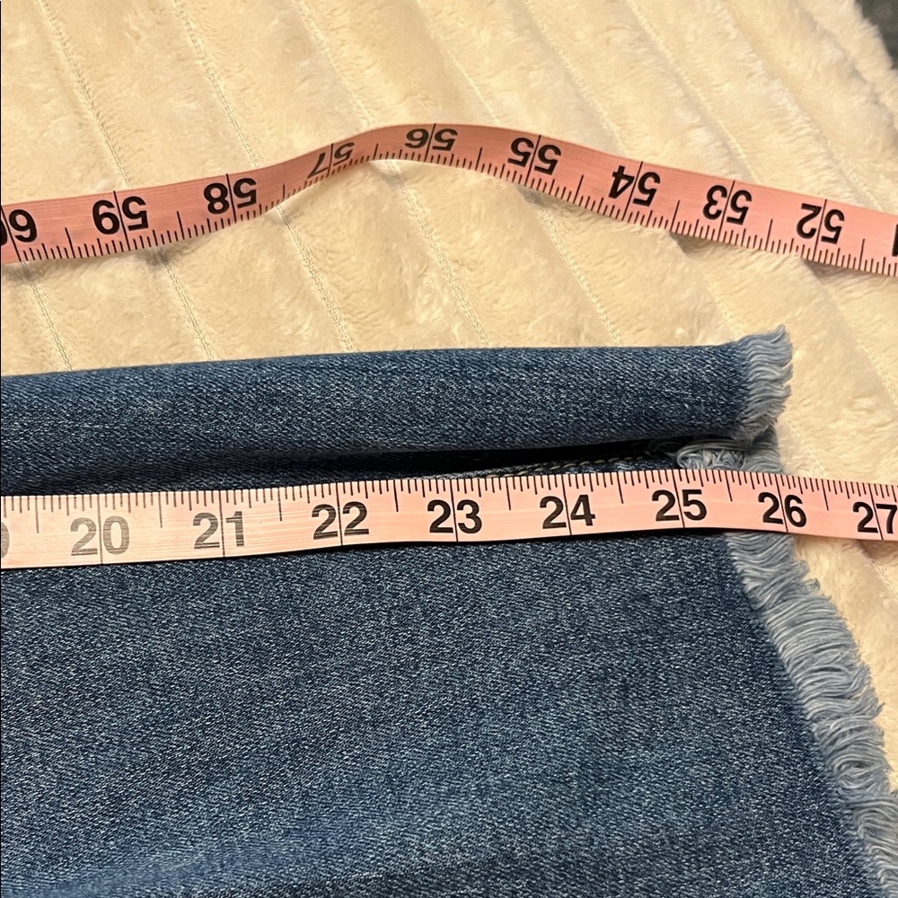 Altar'd State Blue Distressed High Rise Straight Leg Frayed Hem Jeans 31 - Picture 10 of 10